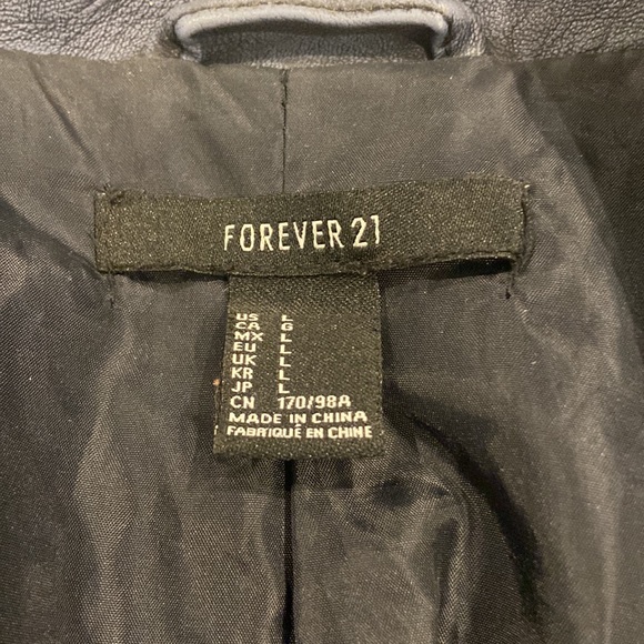 greyish blue leather jacket - Picture 3 of 4